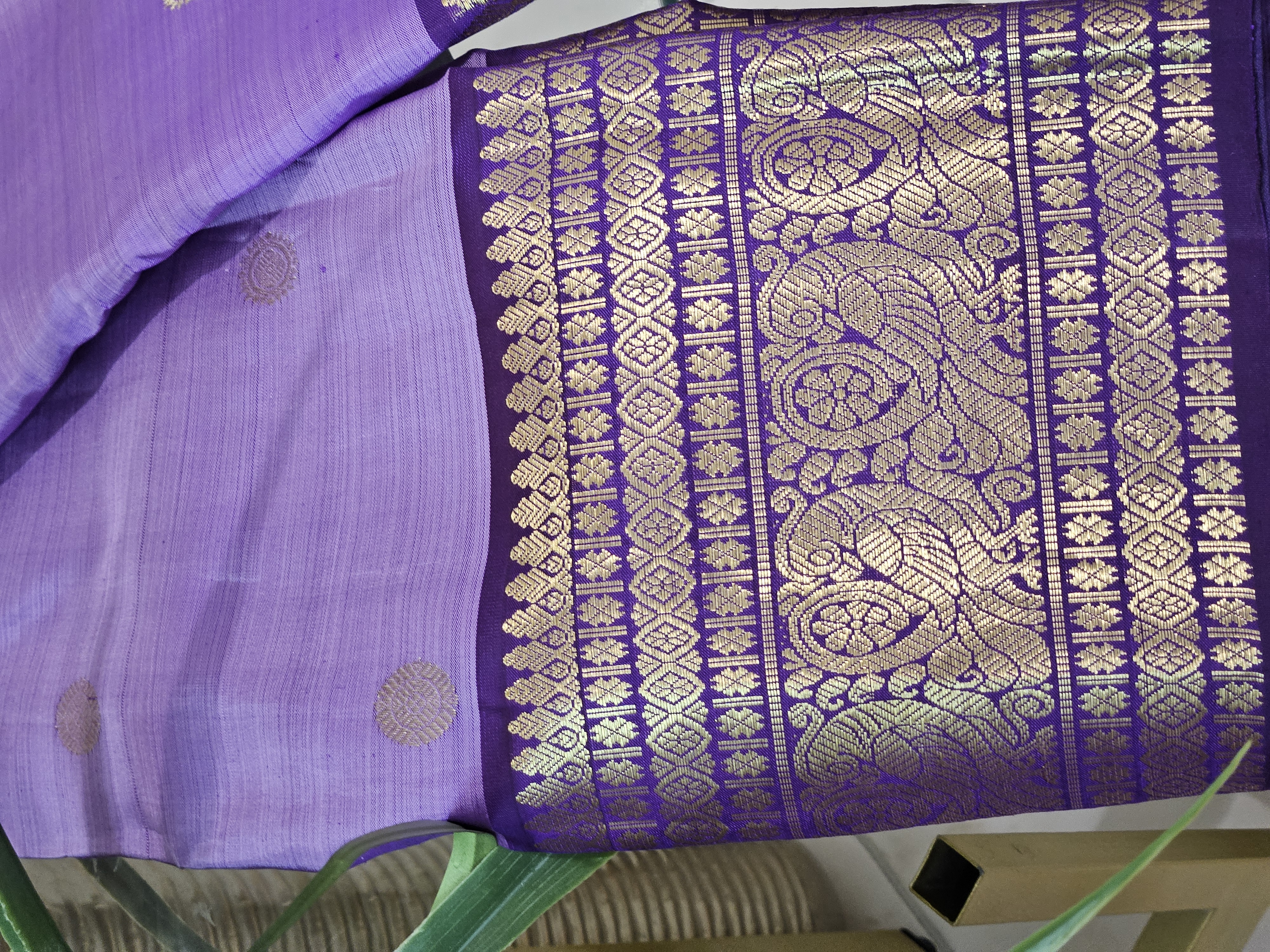 Luxury Pure Zari Kanchipuram Saree in Radiant Purple - 2gm Gold - product image
