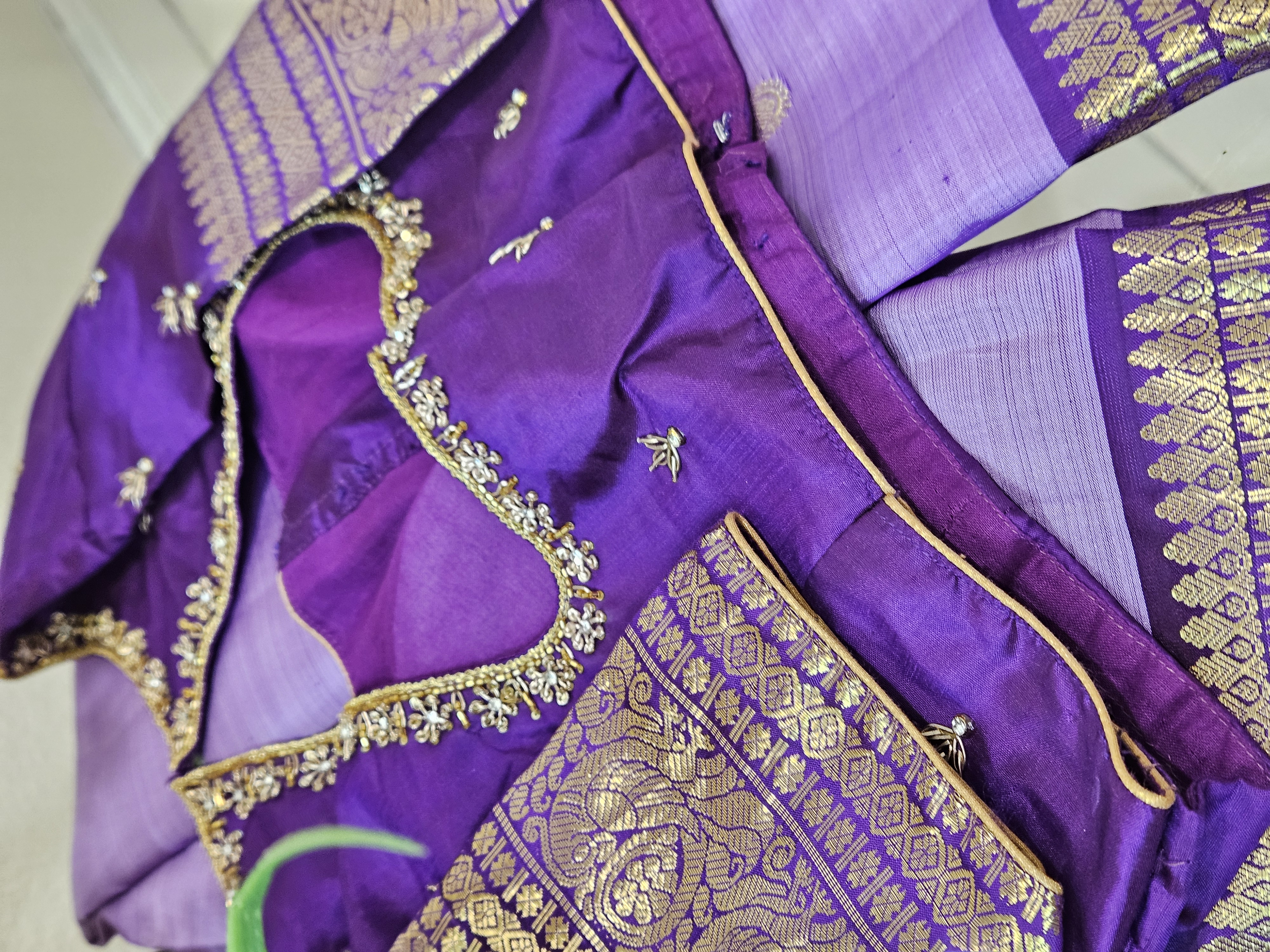 Luxury Pure Zari Kanchipuram Saree in Radiant Purple - 2gm Gold - product image