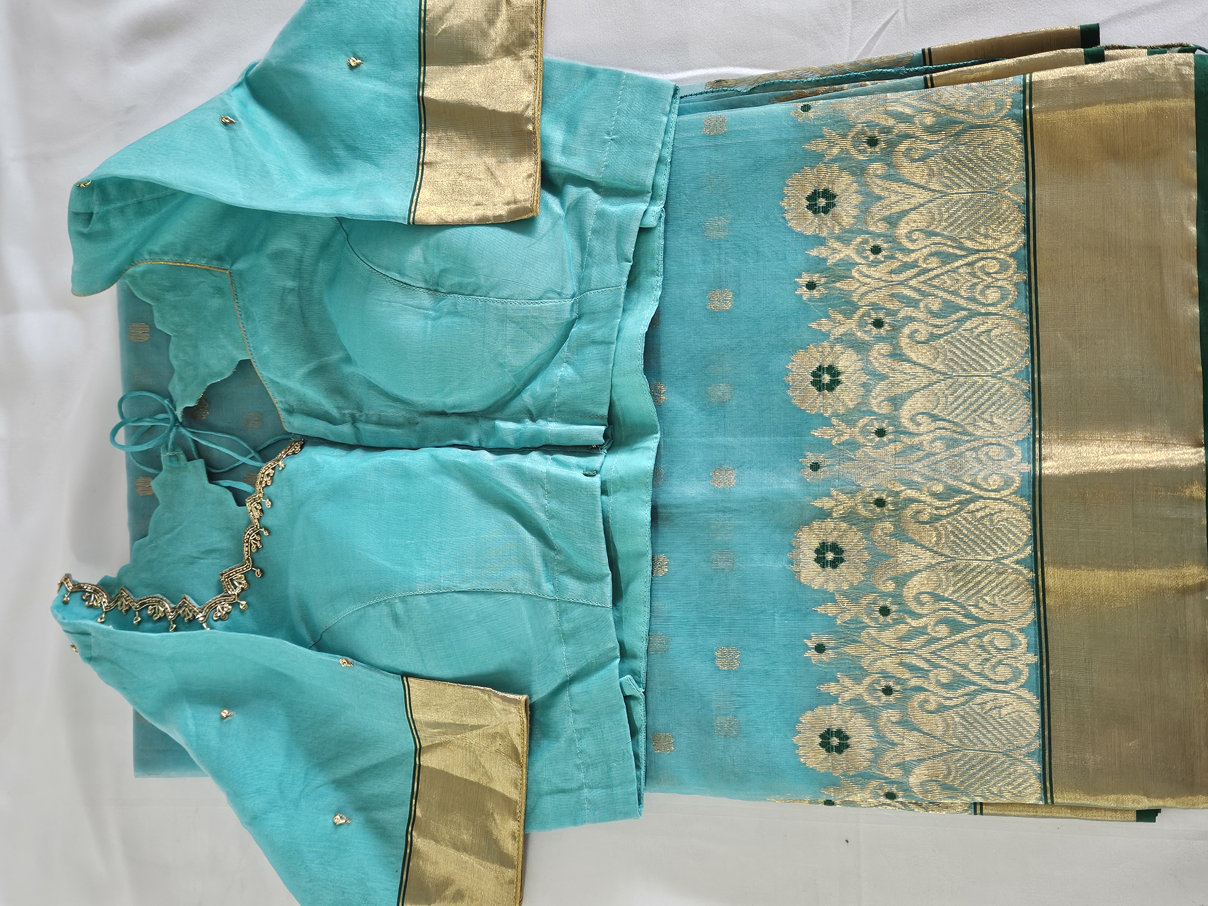 Pure Chanderi Katan Silk Saree with Zari Borders and Handwoven Motifs - product image