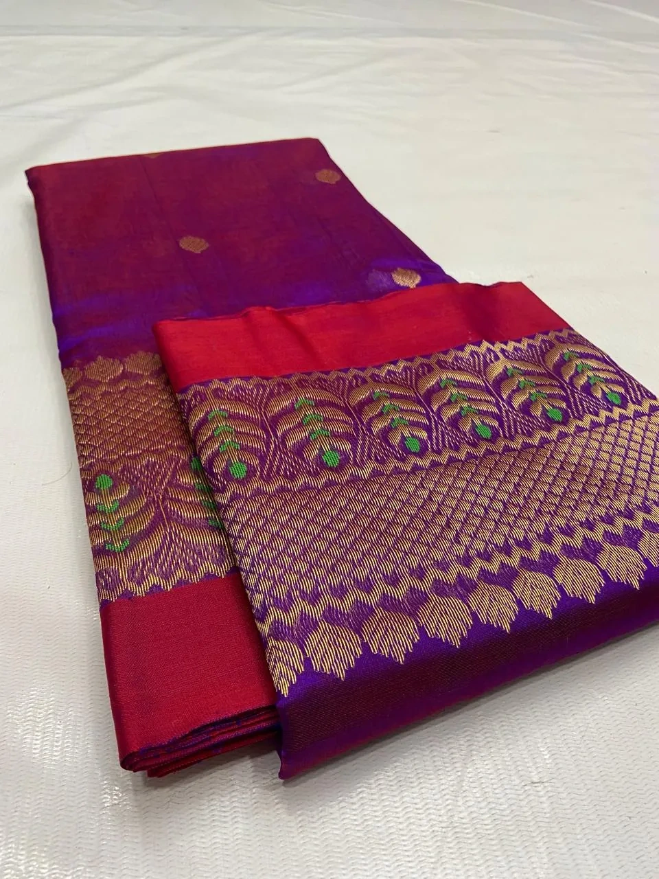Luxury Pure Chanderi Silk Saree with Intricate Zari and Maggam Blouse - Image 4