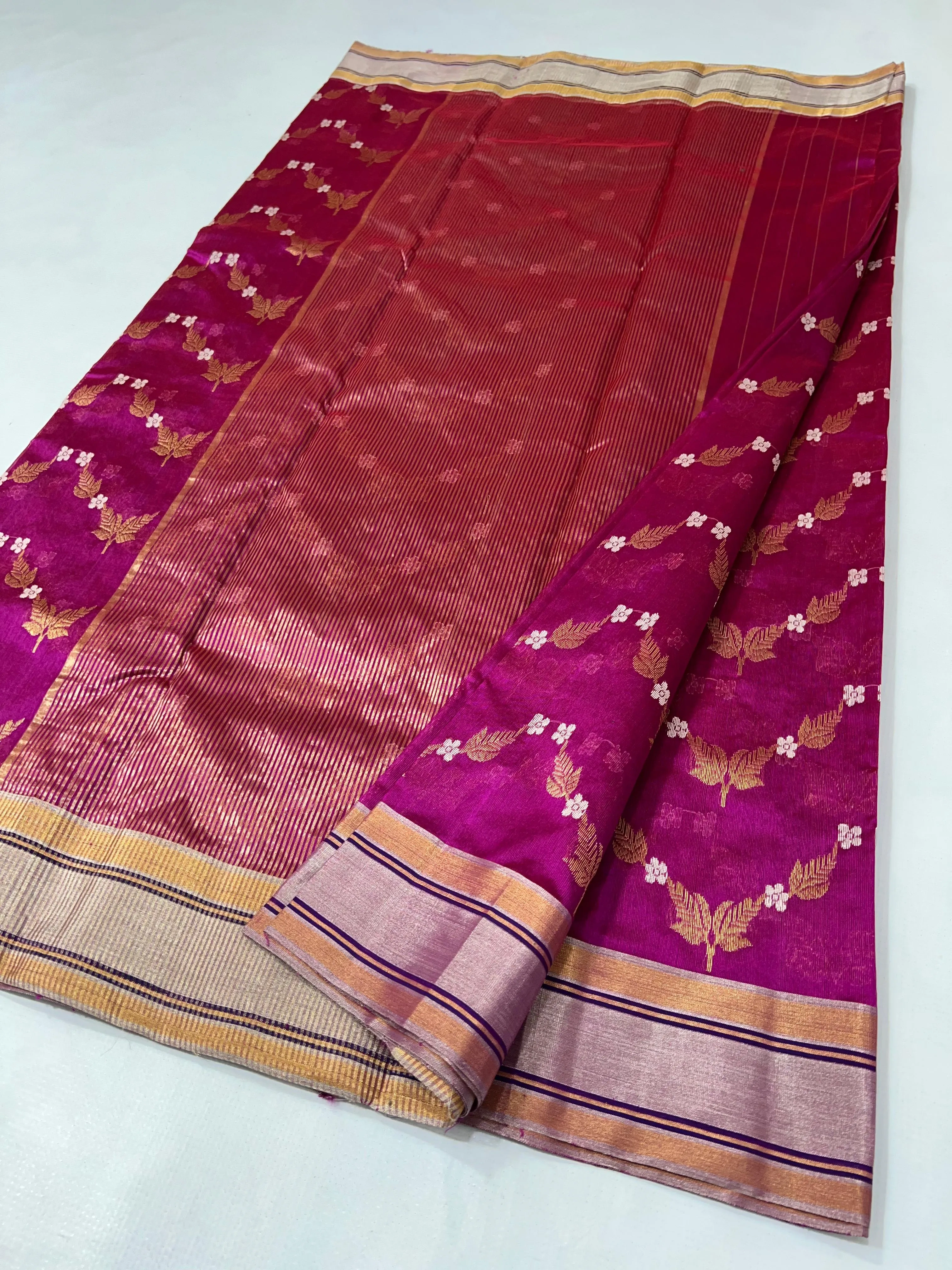 Luxurious Pure Chanderi Silk Pattu Saree with Intricate Maggam Work - Image 2