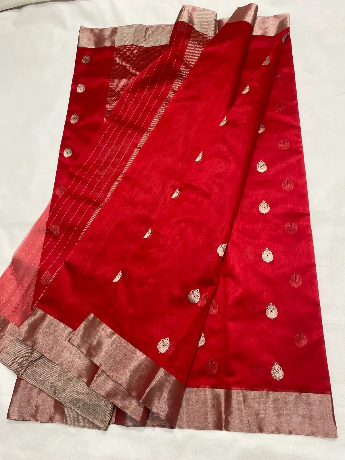 Handwoven Pure Chanderi Silk Saree - Luxury Wedding & Festive Wear - Image 3
