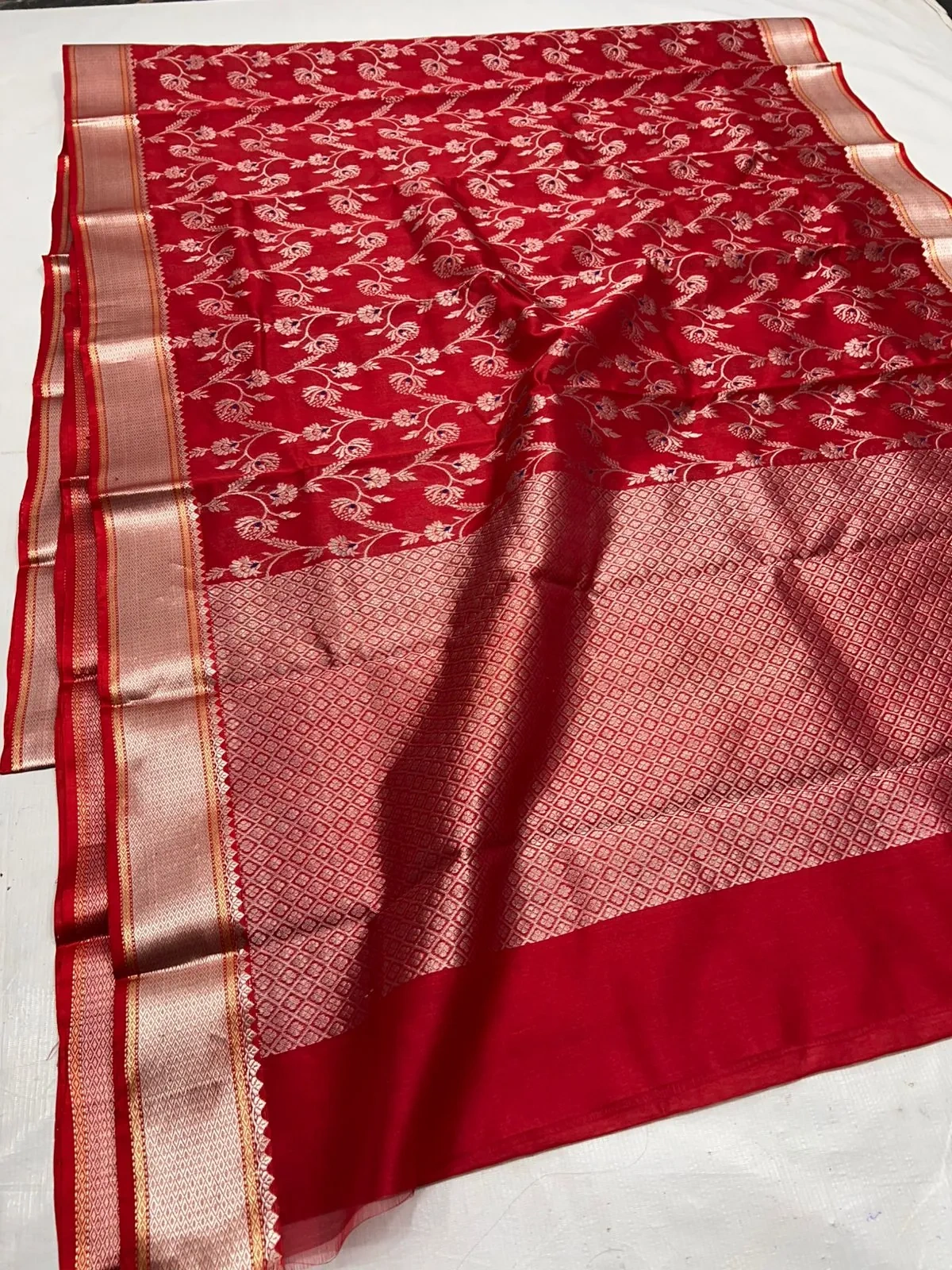 Pure Chanderi Silk Saree with Zari Embroidery - Luxury Indian Attire - Image 2