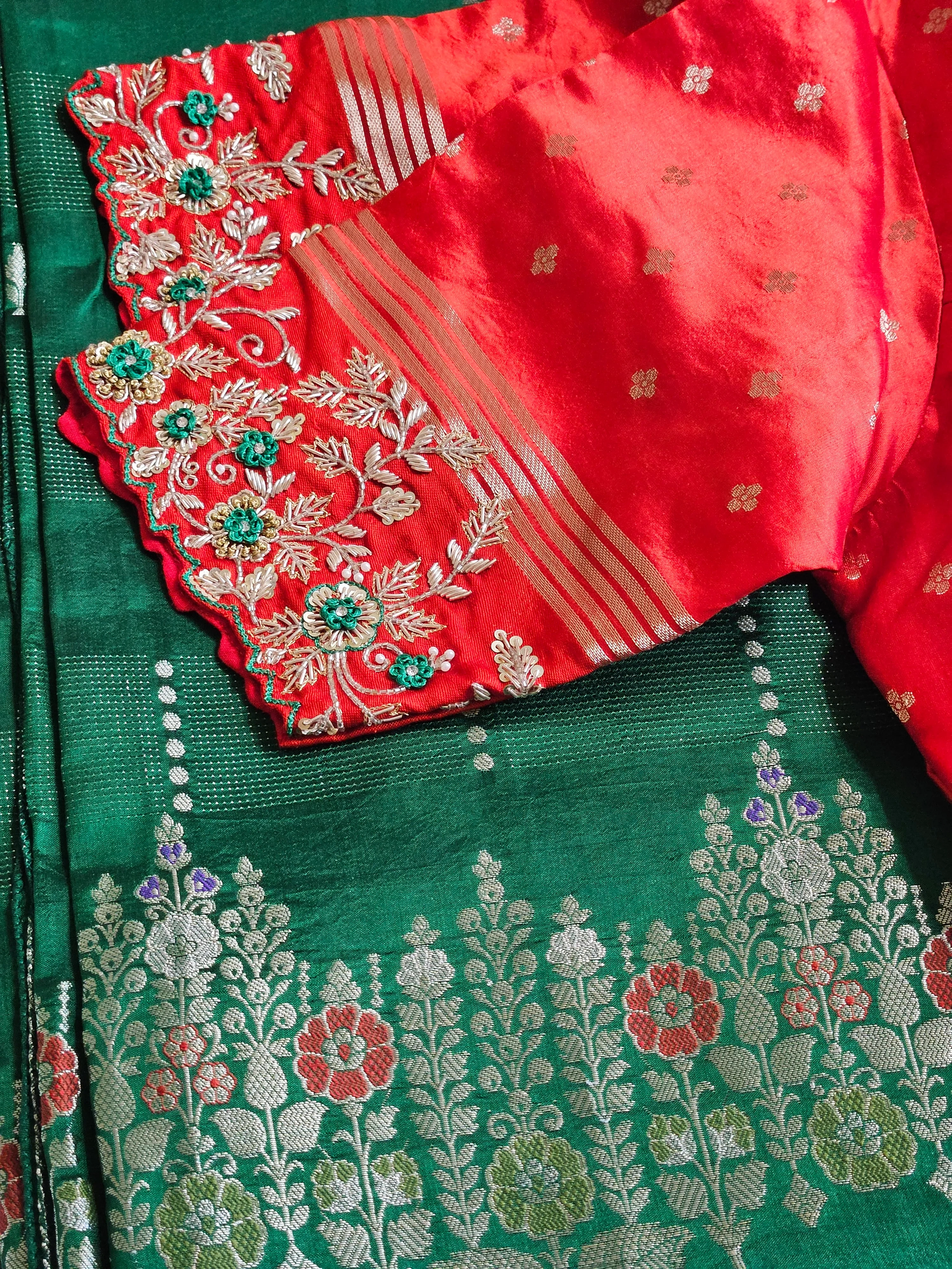 Pure Raw Mango Silk Saree - Handcrafted Elegance - Image 4