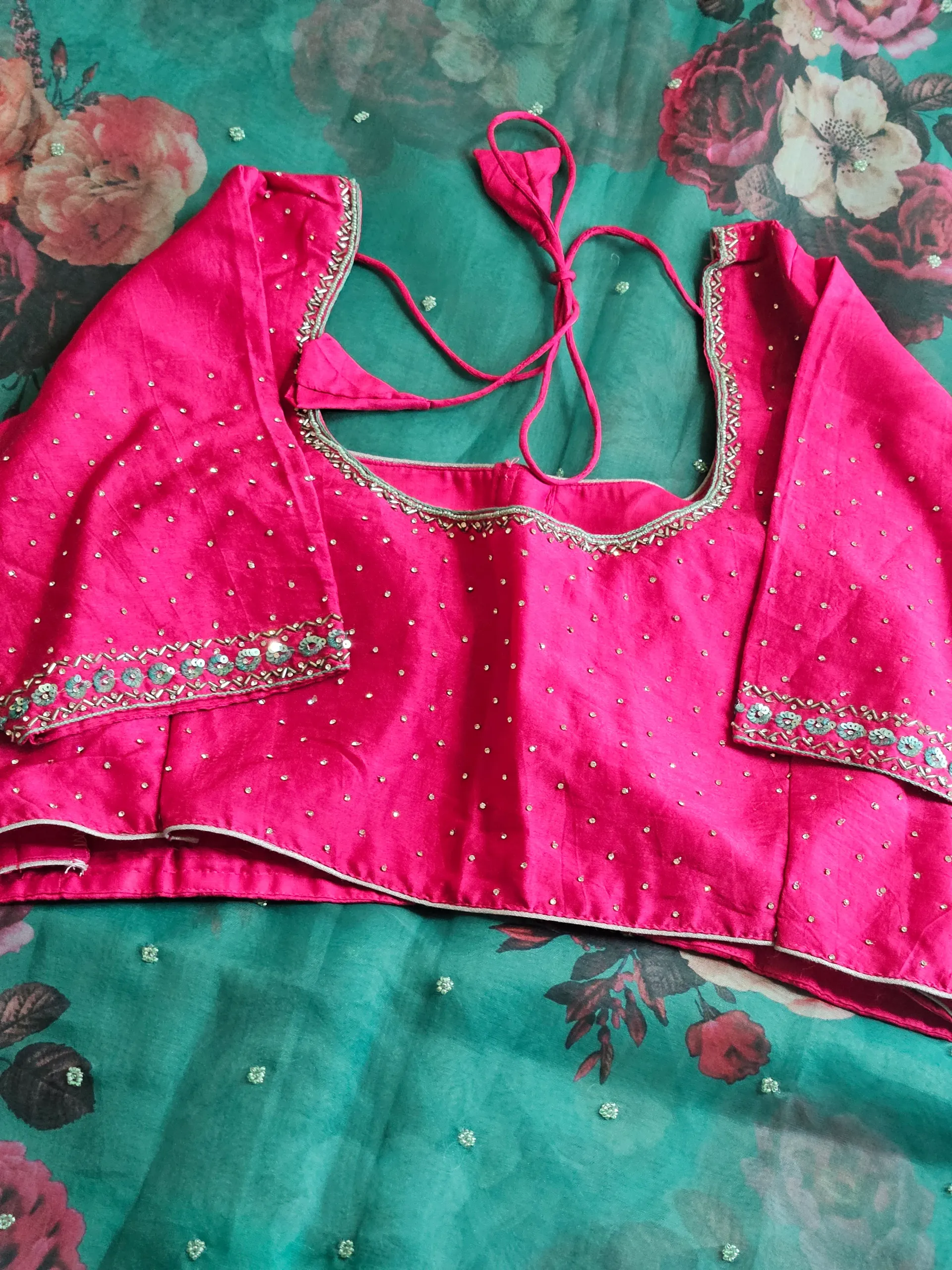 Pure Organza Saree with Intricate Floral Embroidery - Timeless Elegance - product image