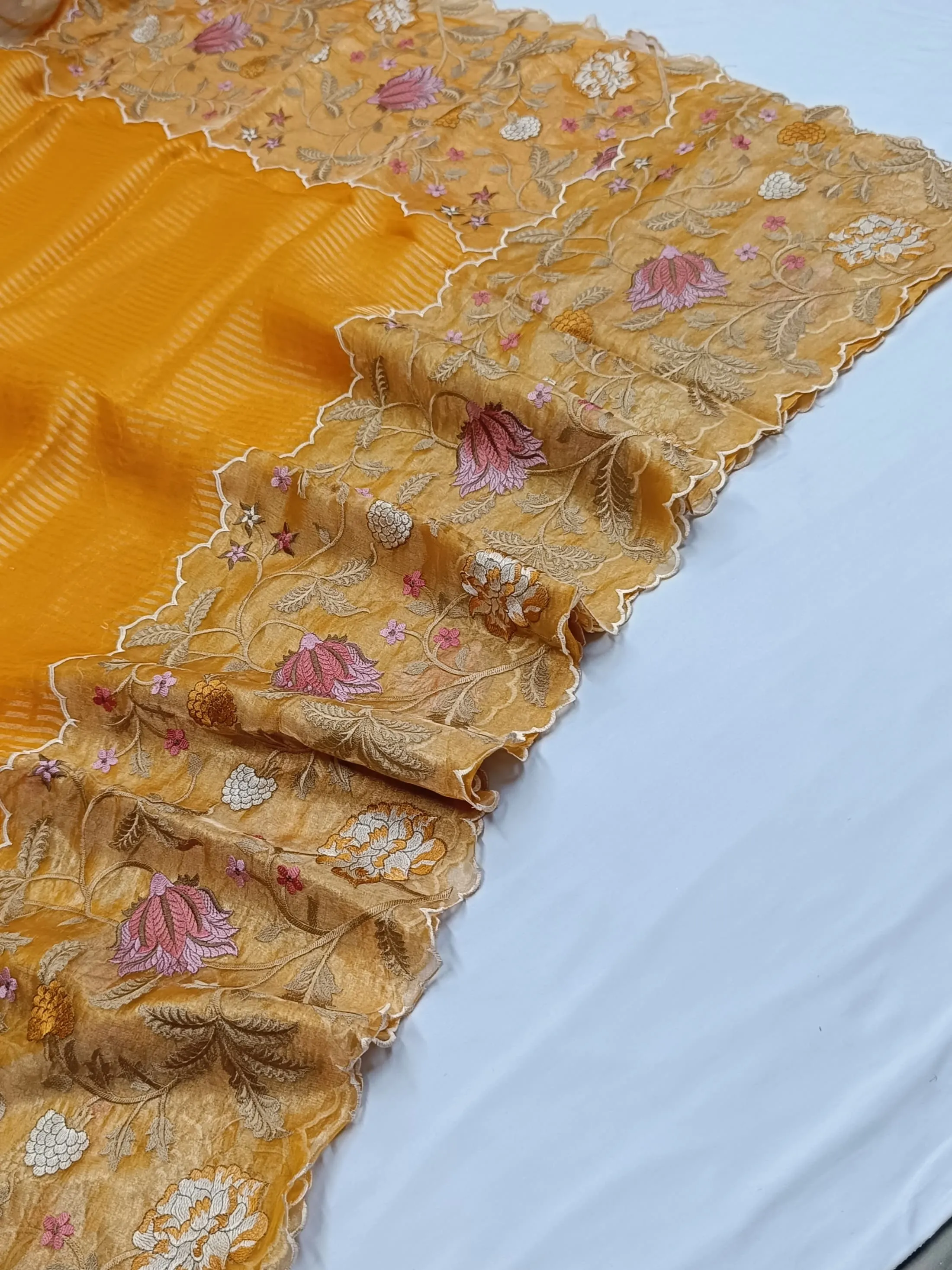 Pure Banarasi Kora Tissue Saree - Luxury Handwoven Wedding Wear - ethnic Indian fashion from Swathi Design