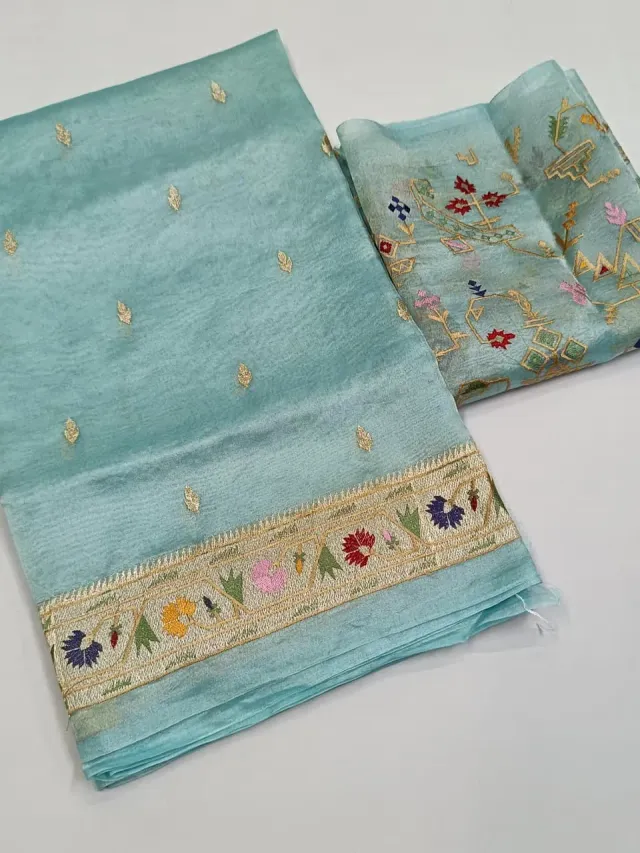 Luxurious Pure Banarasi Kora Tissue Saree with Intricate Zari Work - product image