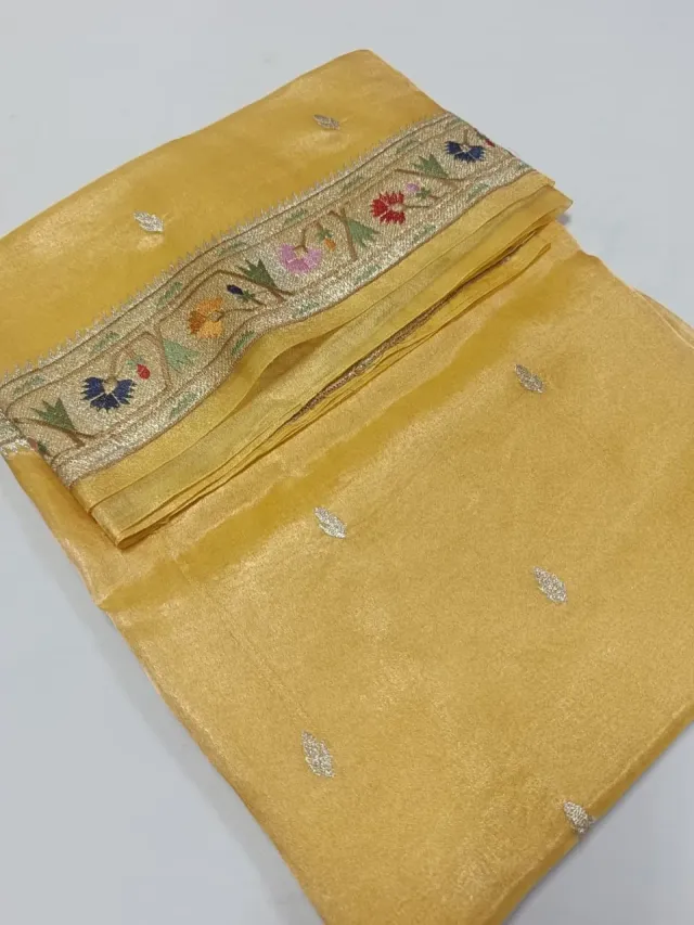Exquisite Pure Banarasi Kora Tissue Saree – Timeless Elegance for Special Occasions - product image