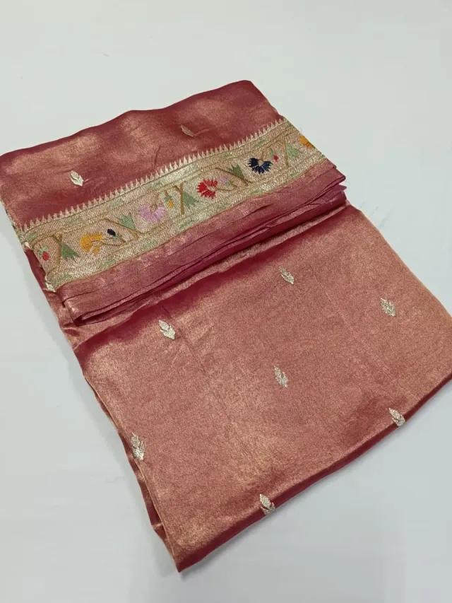 Exquisite Pure Banarasi Kora Tissue Saree with Intricate Zari Weave - product image