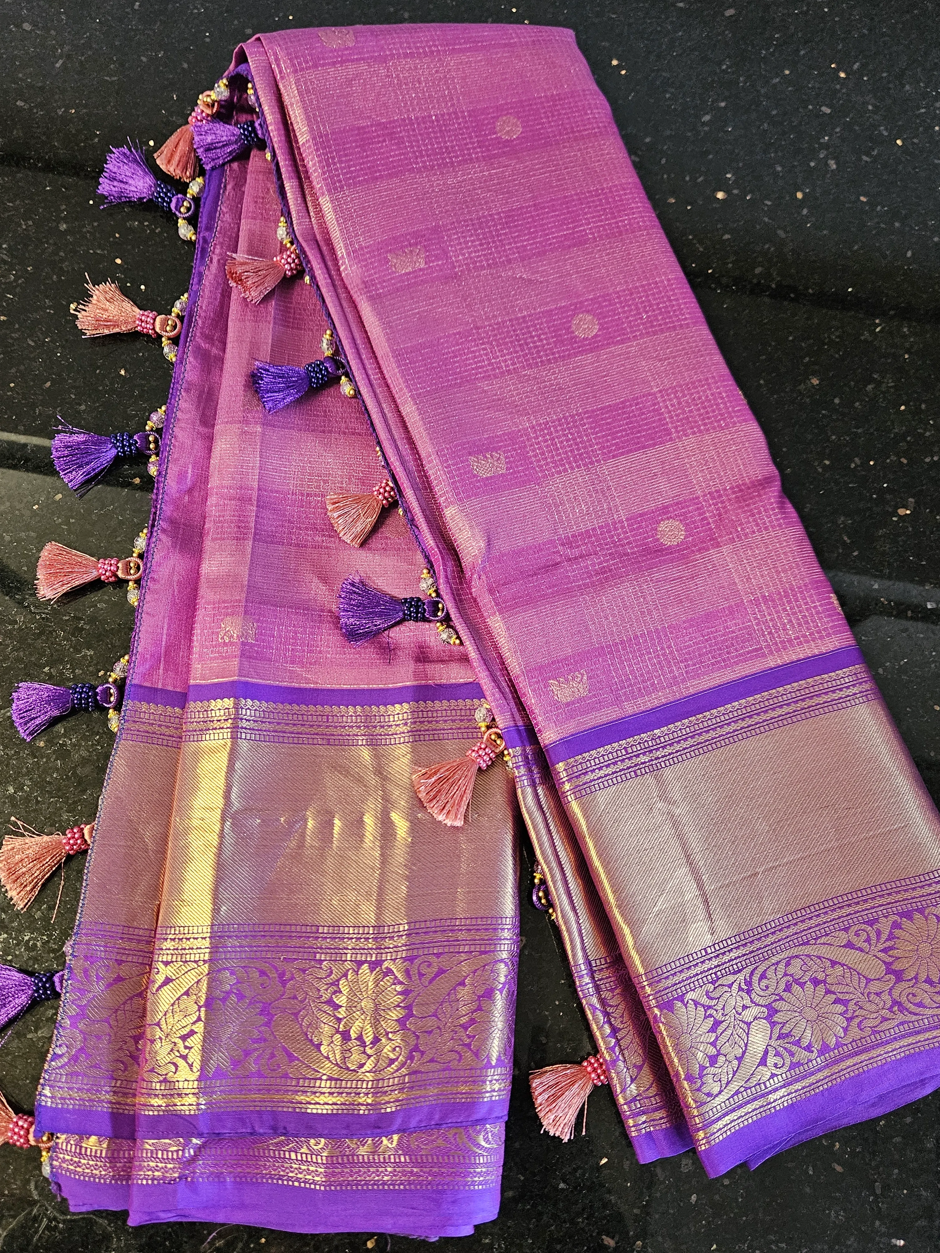 Pure Kanchipuram Silk Wedding Saree with Zari Work - Image 4