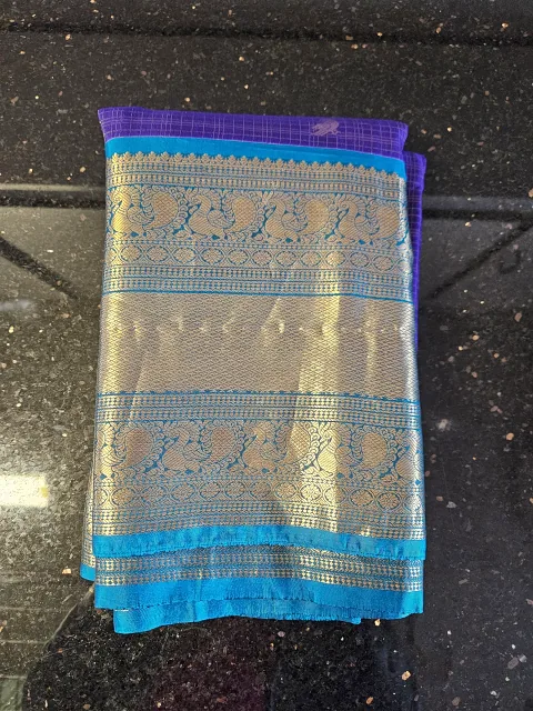Pure Kanchipuram Silk Wedding Saree with Golden Zari