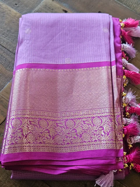 Handcrafted Pure Kanchipuram Silk Wedding Saree with Zari