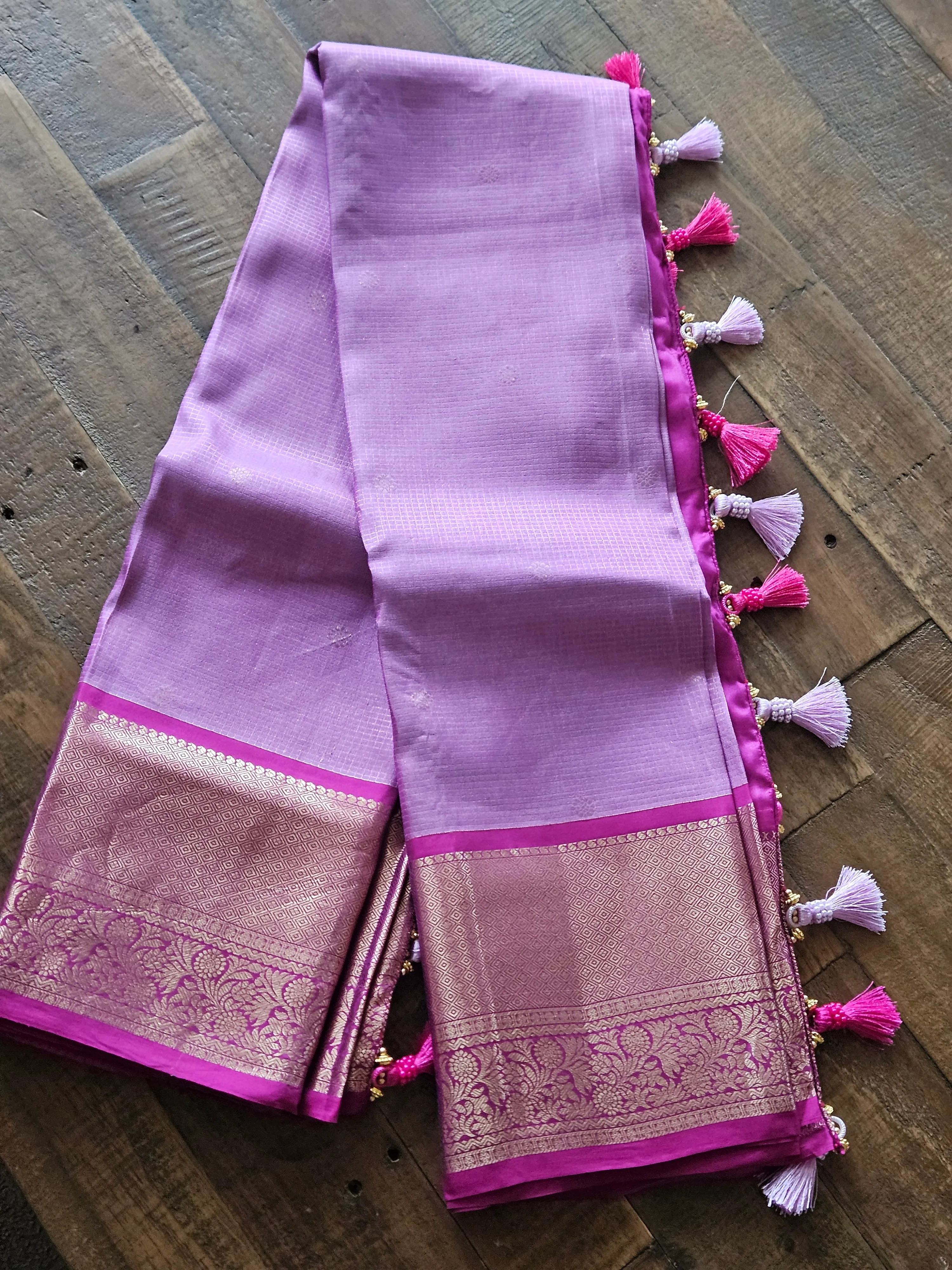 Handcrafted Pure Kanchipuram Silk Wedding Saree with Zari - Image 4