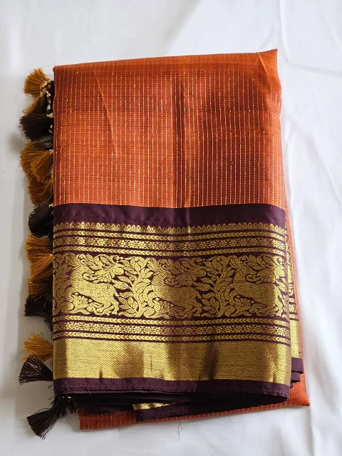 Handwoven Kanchipuram Silk Saree with Zari Work