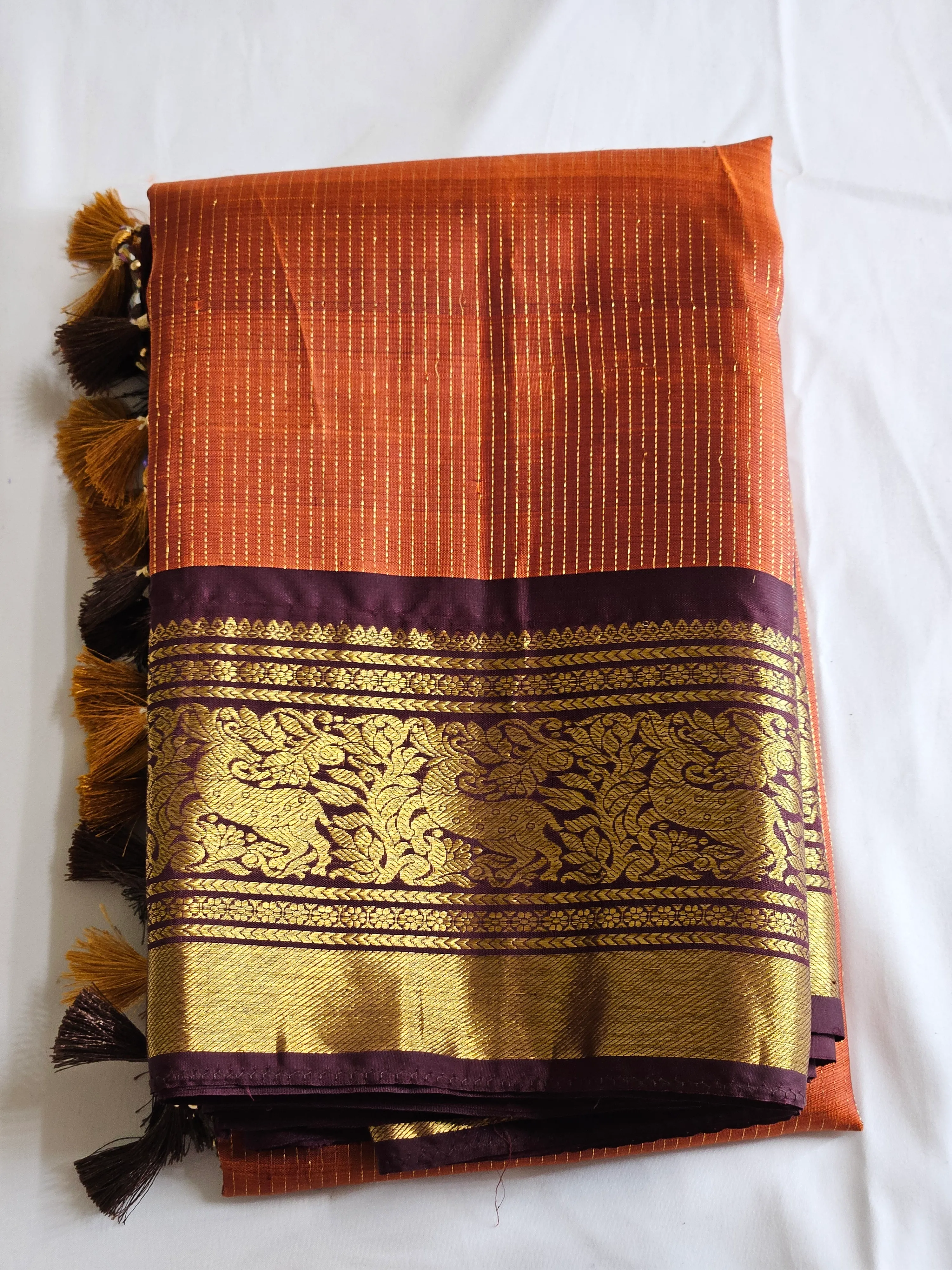 Handwoven Kanchipuram Silk Saree with Zari Work - ethnic Indian fashion from Swathi Design