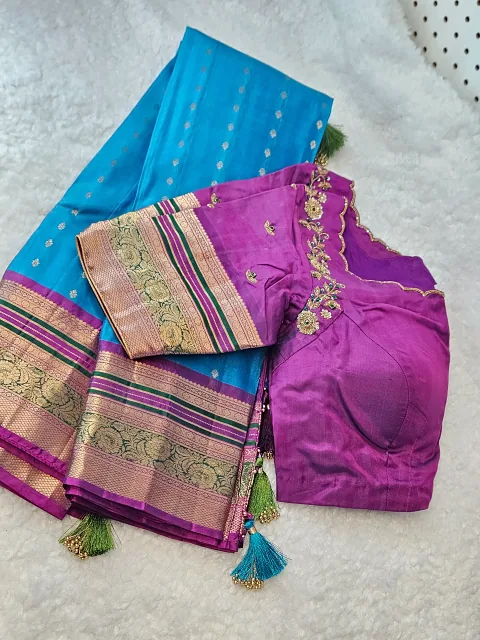 Handwoven Kanchipuram Silk Saree with Zari for Weddings