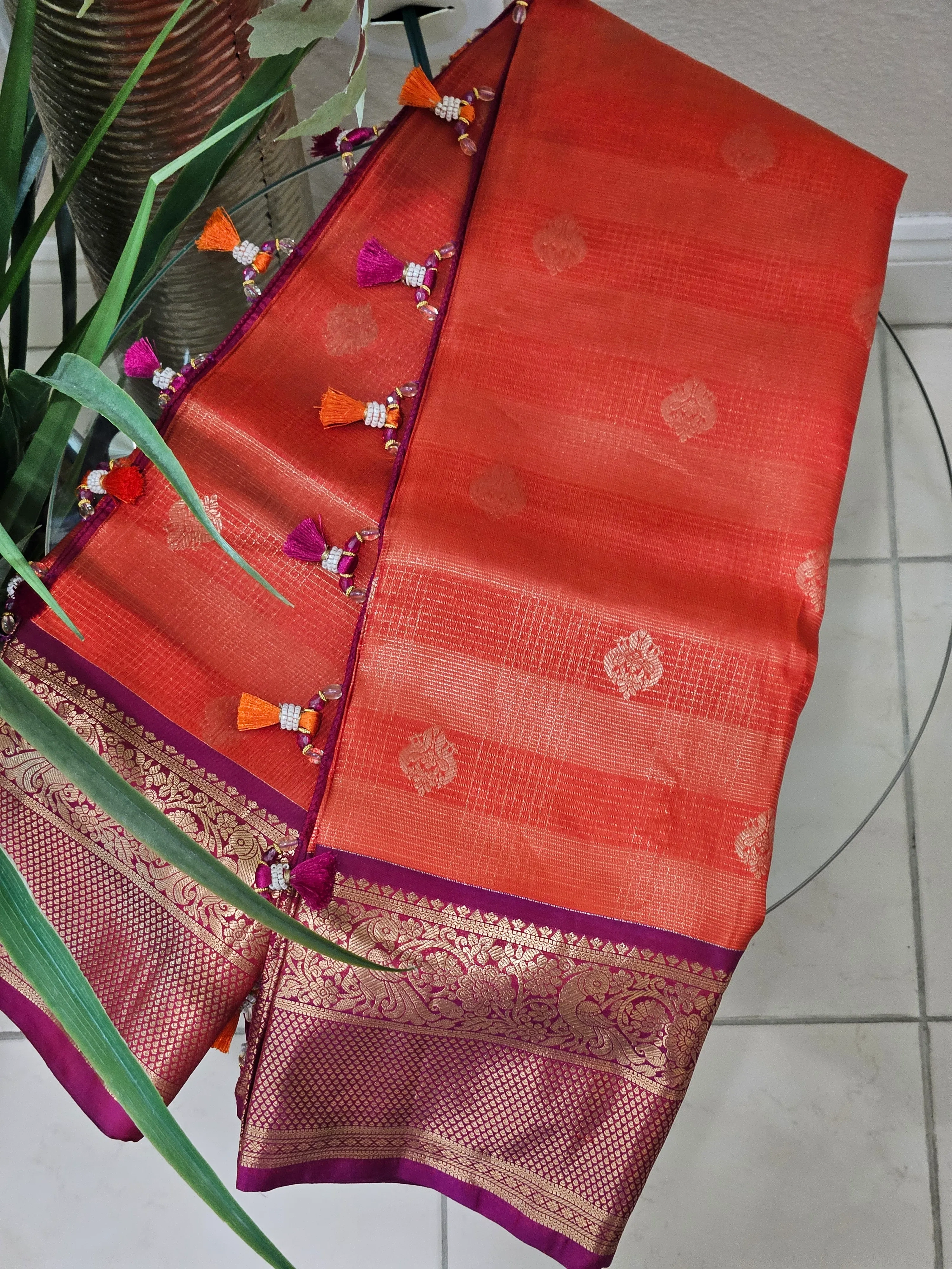 Luxury Pure Kanchipuram Silk Wedding Saree with Intricate Zari Work - Image 2