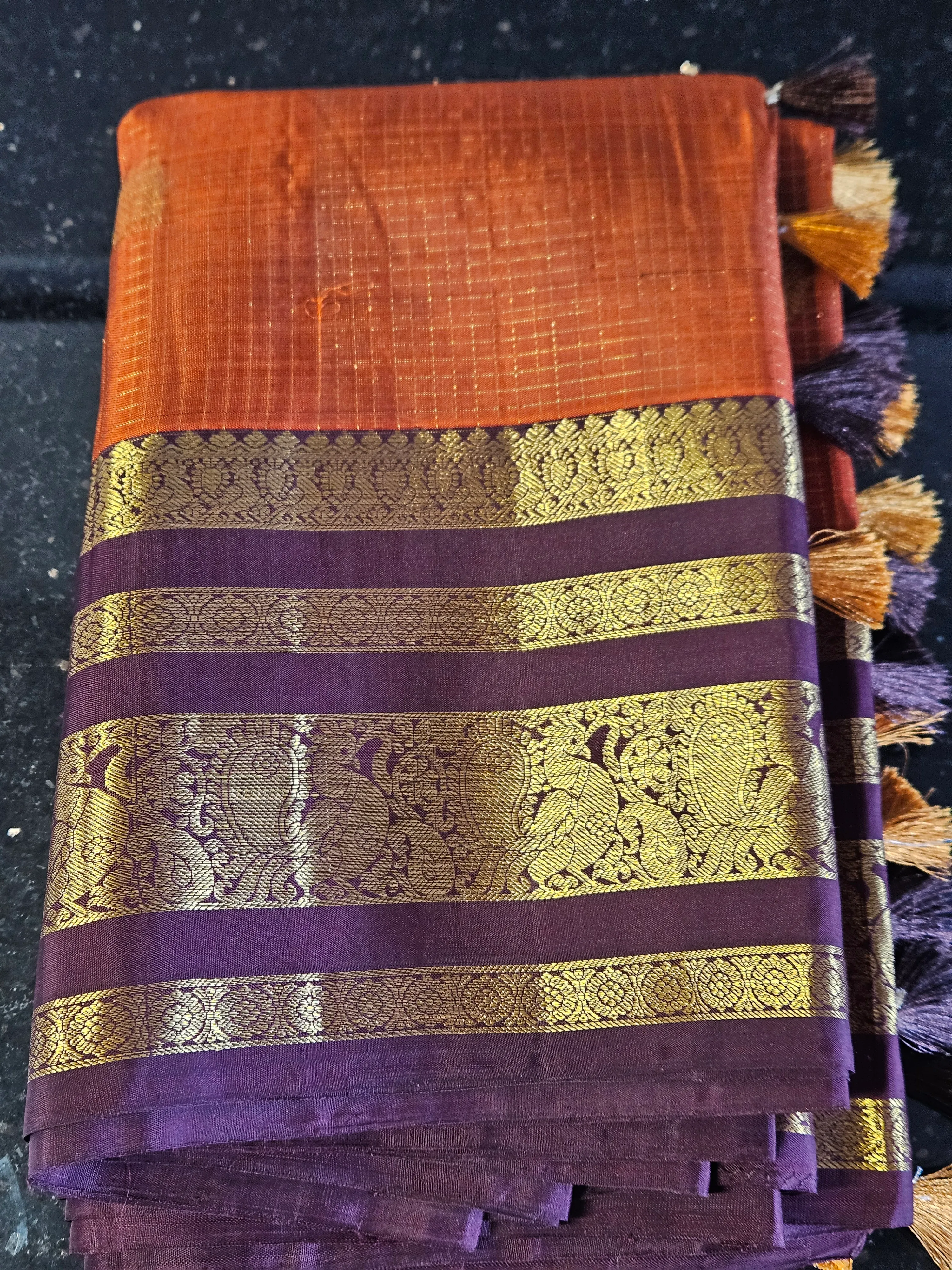 Pure Handwoven Kanchipuram Silk Wedding Saree with Gold Zari Accents - ethnic Indian fashion from Swathi Design