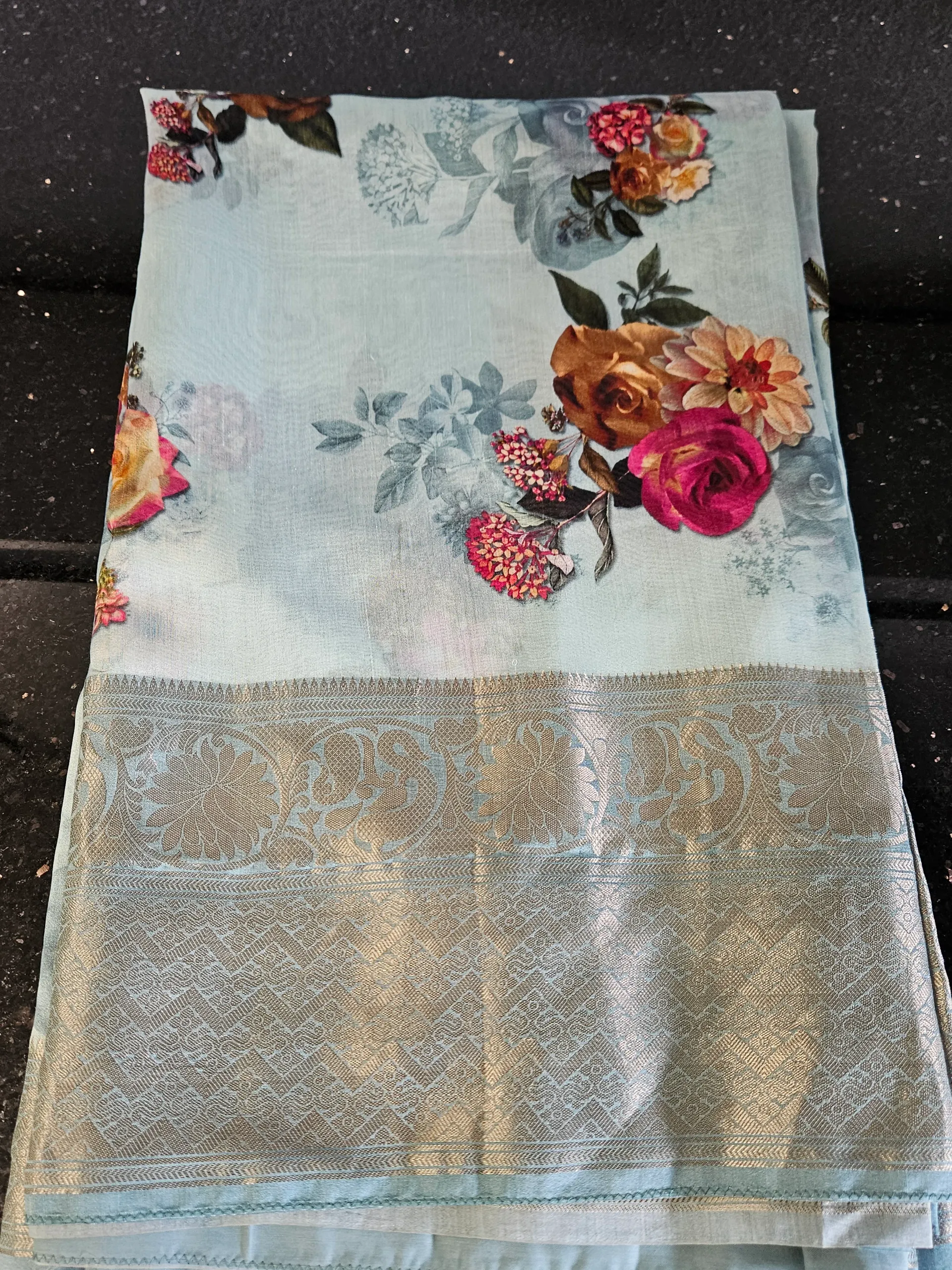 Exquisite Pure Banarasi Floral Silk Saree - Timeless Indian Elegance - product image