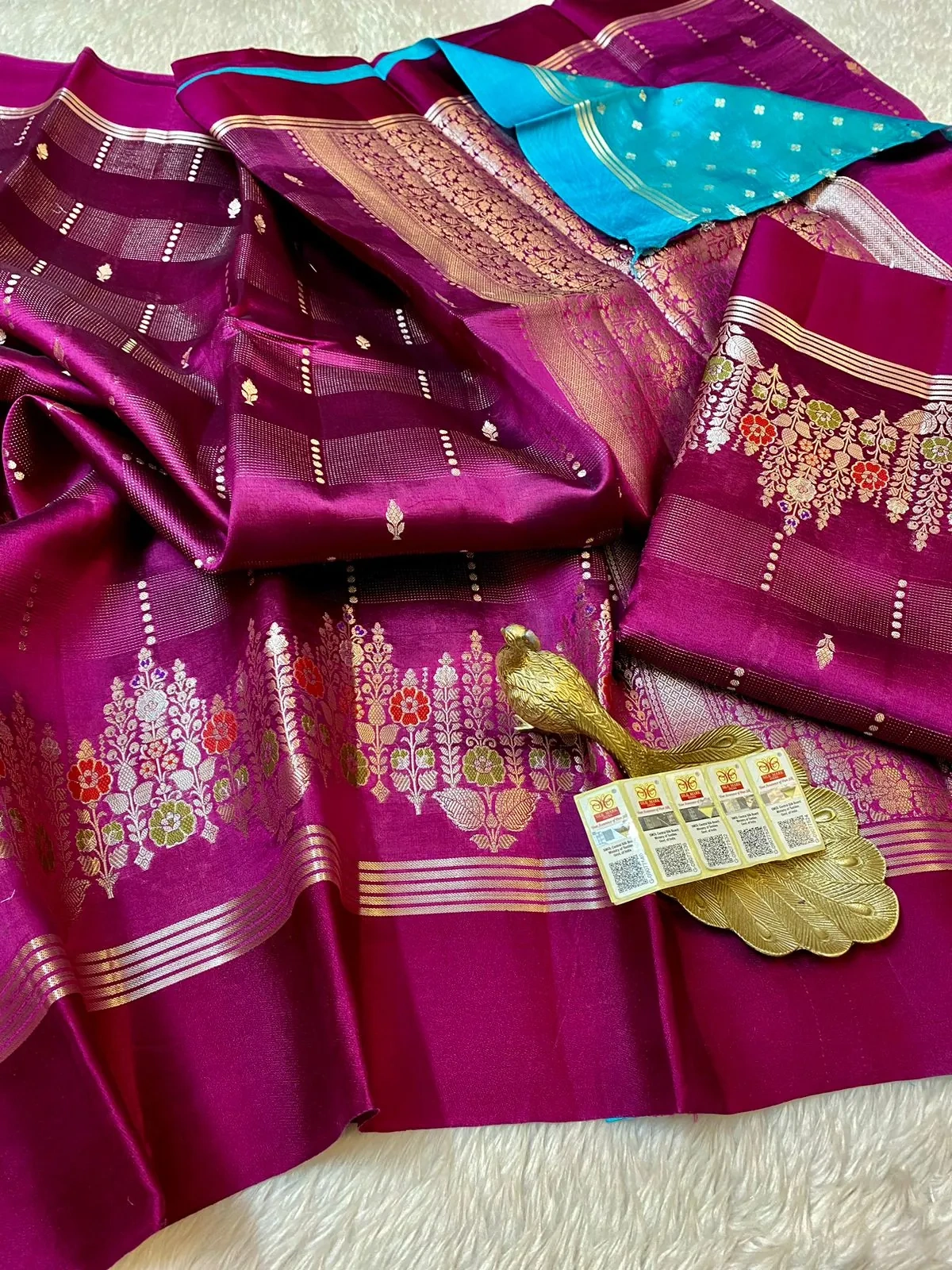 Pure Handloom Raw Mango Pattu Saree – Luxury Indian Ethnic Wear - Image 5