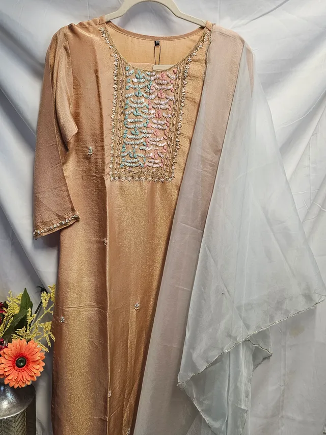 Elegant Pure Tissue Silk Dress - Timeless Ethnic Fashion - product image