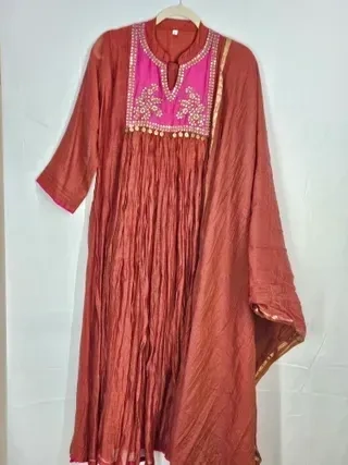 Pure Mul Chanderi Silk 3-Piece Outfit – Elegant Wedding & Festive Wear - Image 2