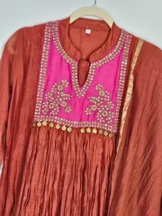 Pure Mul Chanderi Silk 3-Piece Outfit – Elegant Wedding & Festive Wear - Image 3