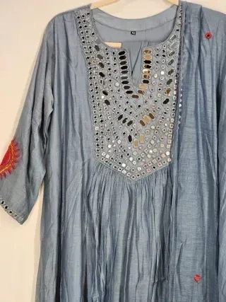 Pastel Pure Mul Chanderi Silk Suit Set for Weddings & Festive Elegance - Image 3