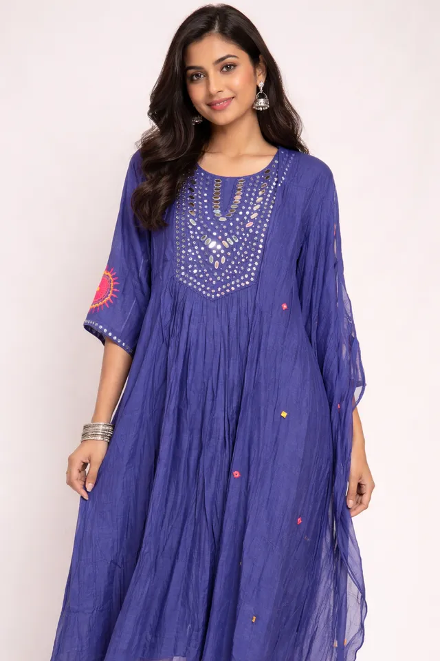 Pure Mul Chanderi 3pc suite - product image