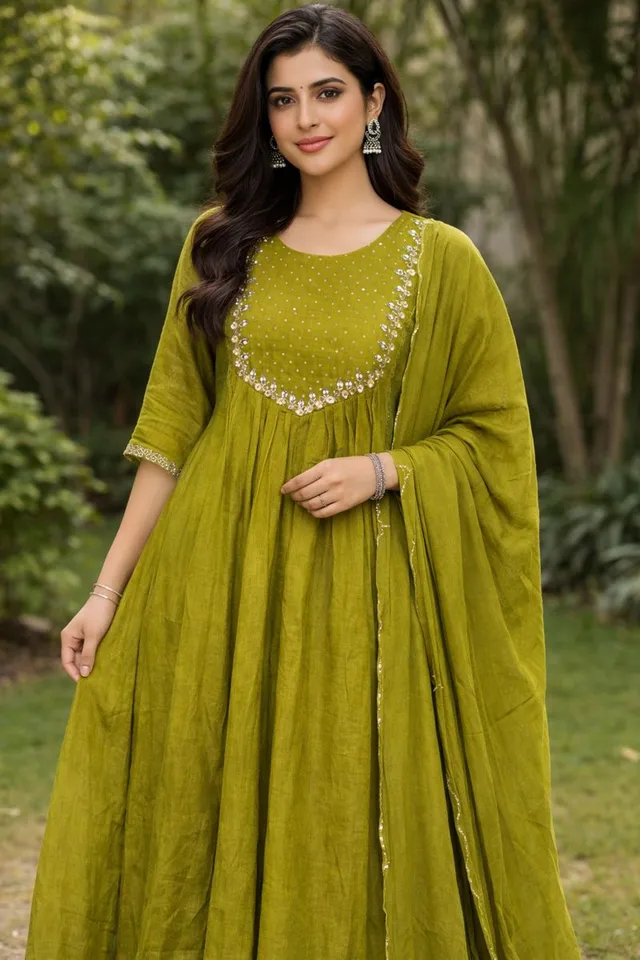 Pure Mul Chanderi 3pc suite - product image