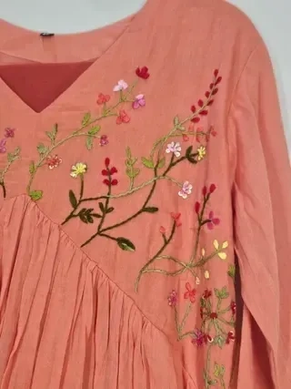 Handcrafted Pastel Mul Cotton Kurta Set – Perfect for Festive Elegance - Image 4