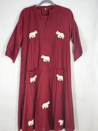 Handcrafted Mul Cotton Ethnic Frock – Festive Elegance - Image 2