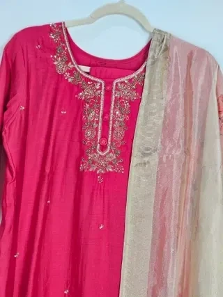 Ivory Muslin Anarkali Gown - Ethnic Wedding Dress for Diwali & Parties - Image 3