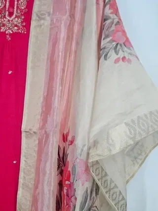 Ivory Muslin Anarkali Gown - Ethnic Wedding Dress for Diwali & Parties - Image 5