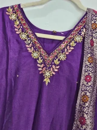 Exquisite Jewel-Toned Dola Silk Gown for Weddings & Festive Elegance - Image 3