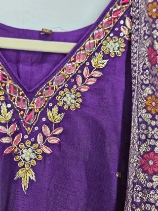 Exquisite Jewel-Toned Dola Silk Gown for Weddings & Festive Elegance - Image 5