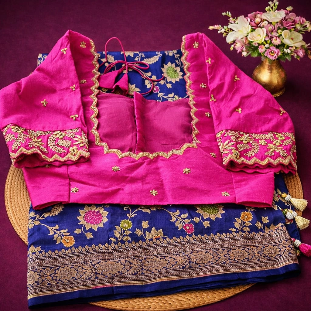 Luxurious Pure Banarasi Katan Silk Saree with Meenakari Weaving - Image 2