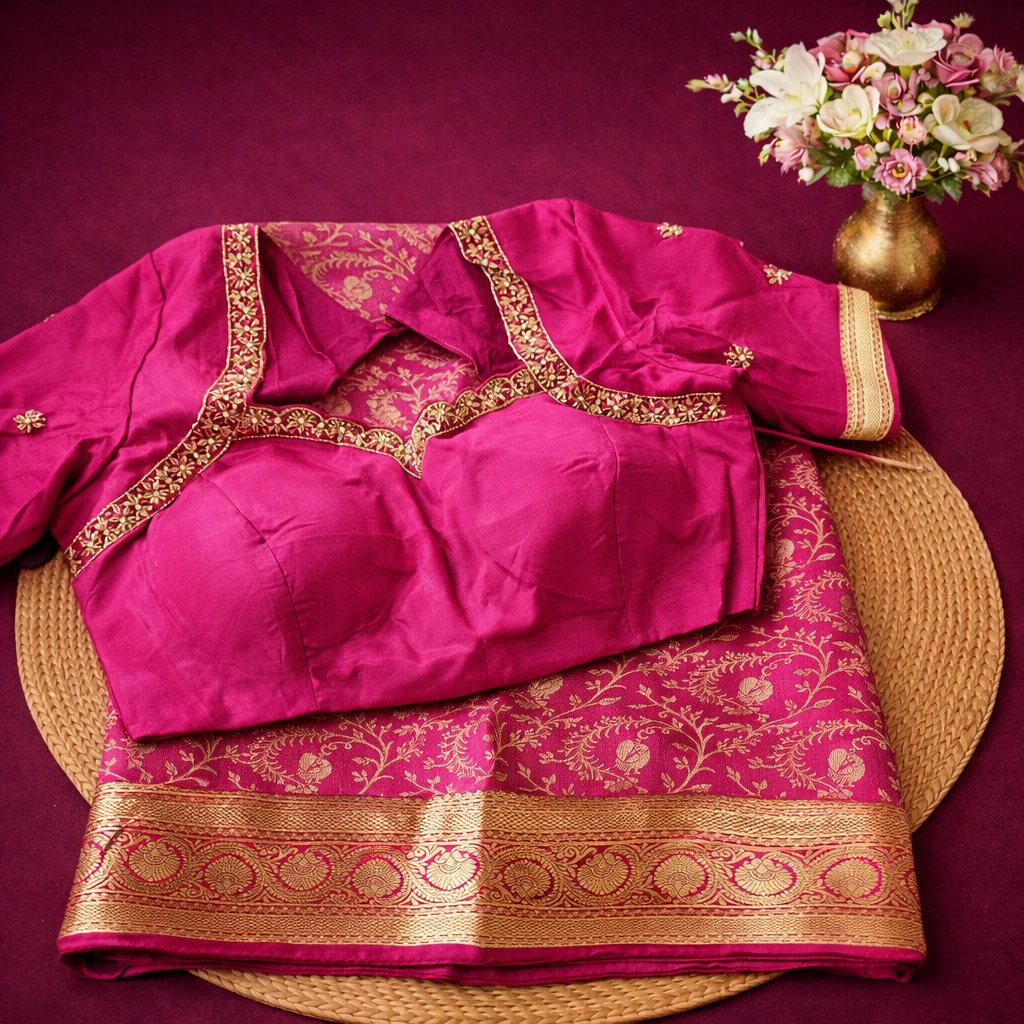 Pure Brocade Mysore Silk Saree 120gms – Handwoven Indian Wedding & Festive Wear - Image 2