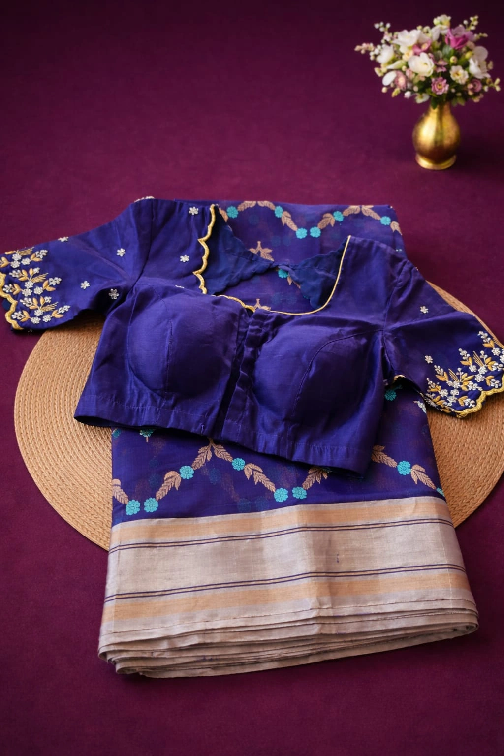 Handwoven Pure Chanderi Pattu Silk Saree – Elegant Indian Ethnic Wear for Women - Image 2