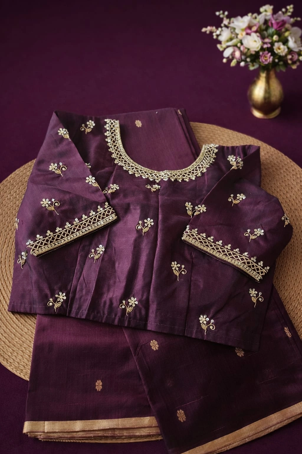 Pure Chanderi Silk Pattu Saree – Handwoven Indian Wedding & Festive Wear - Image 3
