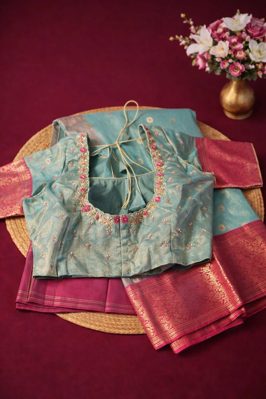 Pure Chanderi Pattu Silk Saree – Handwoven Traditional Indian Saree for Special Occasions - Image 3